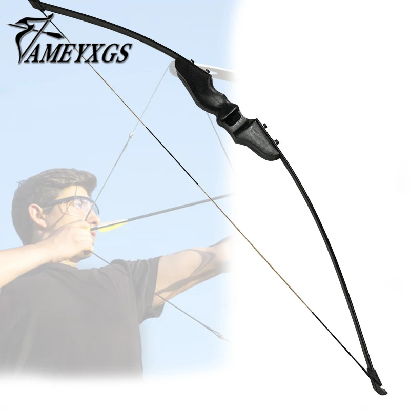 

1 Pcs 30-40lbs Archery Recurve Takedown Bow Strength Fiber Hunting Straight Bow Black Youth Adult Bow Shooting Outdoor Sports