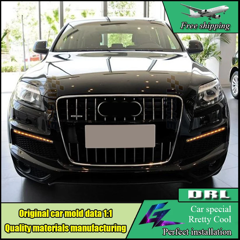 

Car Styling Led Daytime Running Light Fog Lamp Cover Super Brightness Waterproof DRL With Turn Signal For Audi Q7 2006 - 2009