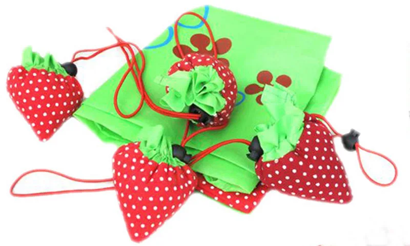 OCARDIAN Cute Recycling bag New Simple Strawberry Fruit Green Folding Convenience Storage Bag Hot sale Women Bag