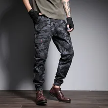 AudWhale, мужские камуфляжные брюки-карго, свободные, высокая талия, много карманов, мужские джинсовые штаны, полная длина, мужские джинсы