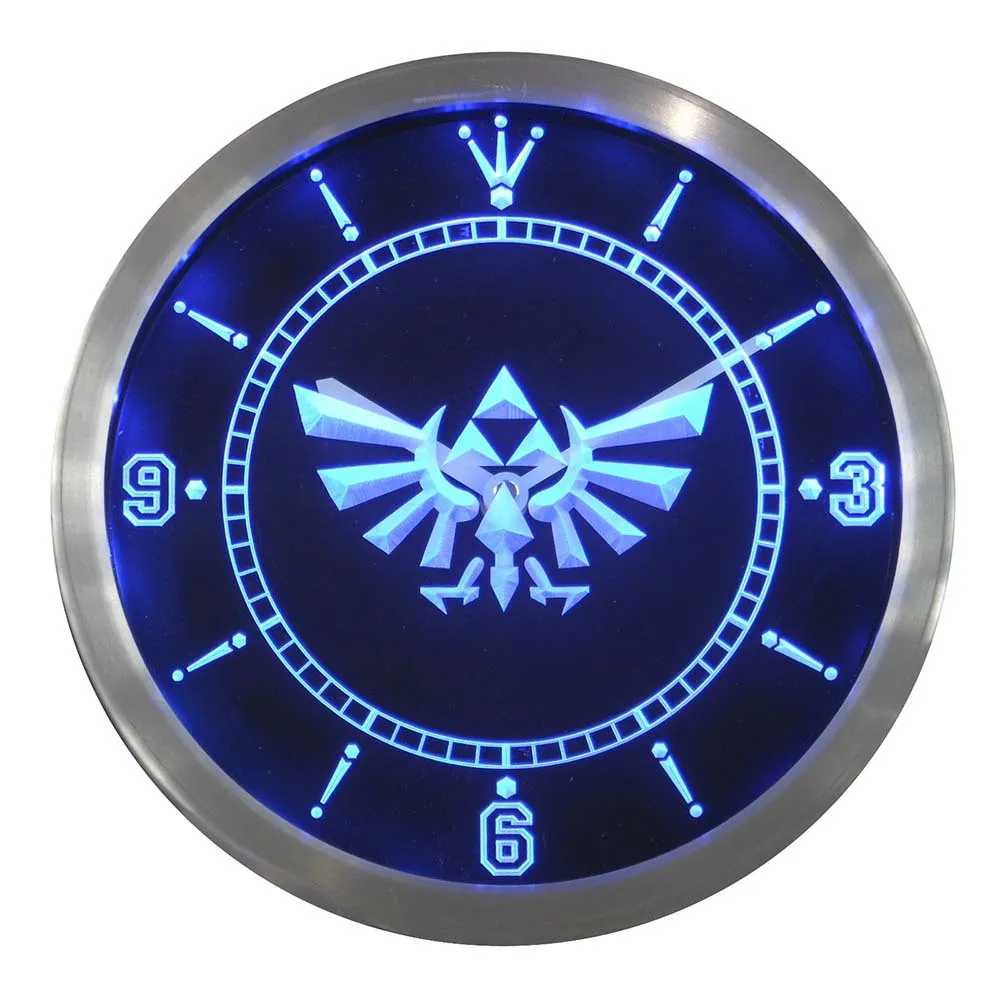 Nc0204 неоновые светодиодсветодиодный настенные часы Legend Of Zelda Triforce|wall clock|clock wall