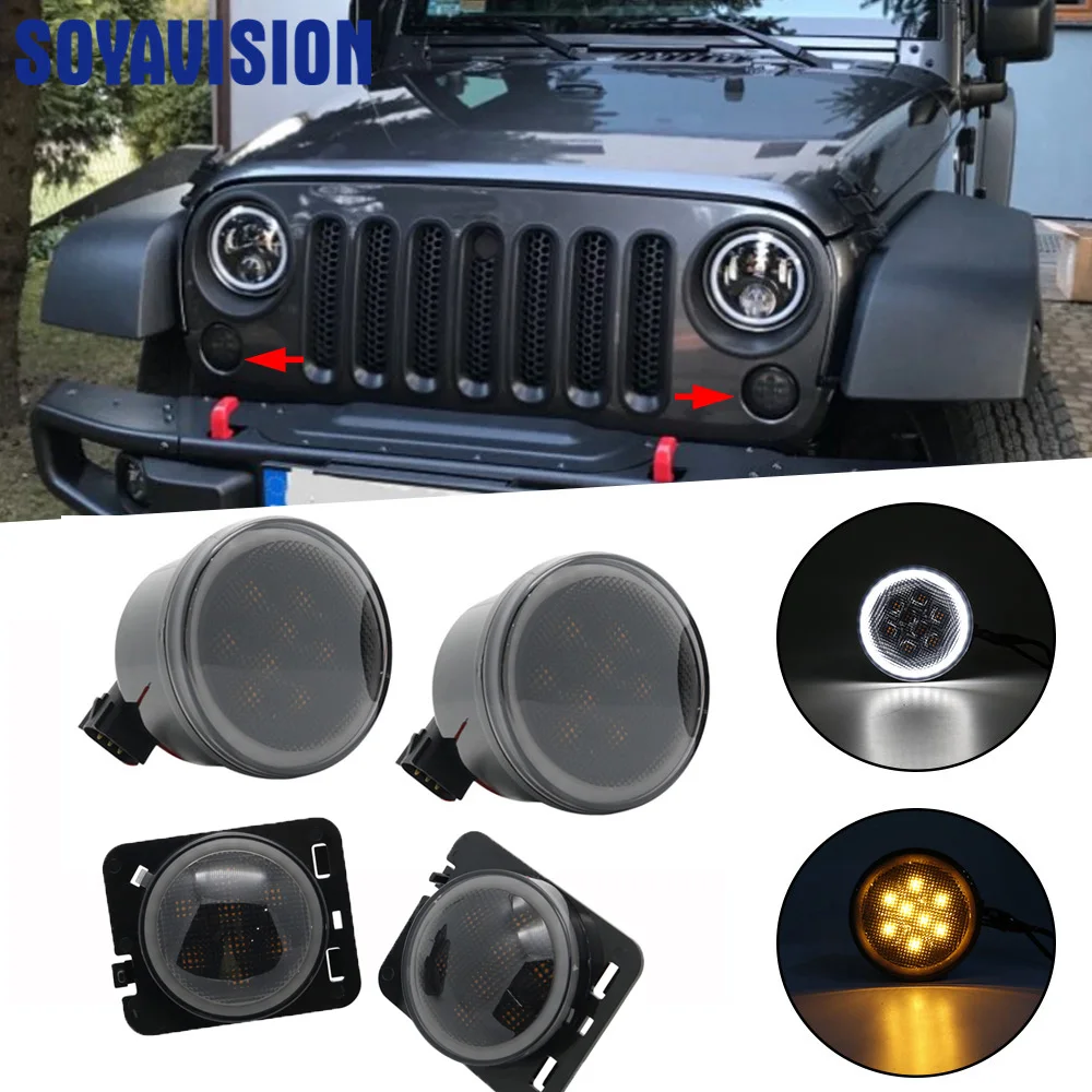 Светодиодный комбинированный объектив для Jeep Wrangler JK 2007 2016 передний светильник с