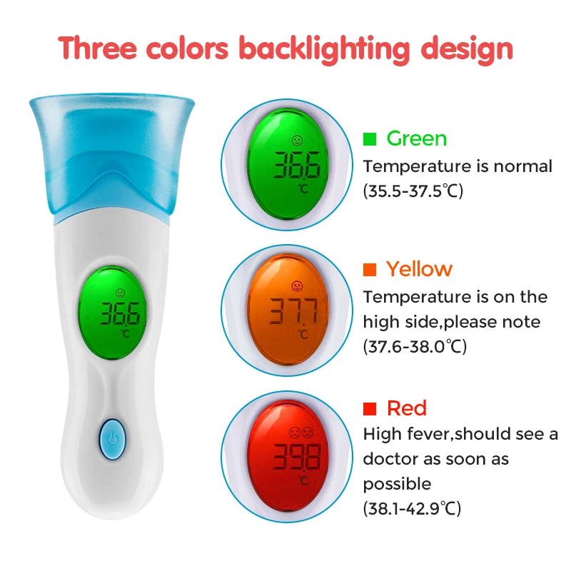 Детский цифровой термометр 8 в 1 с ЖК-экраном для взрослых и детей, инфракрасный термометр для измерения температуры тела, ушей, лба, термометр