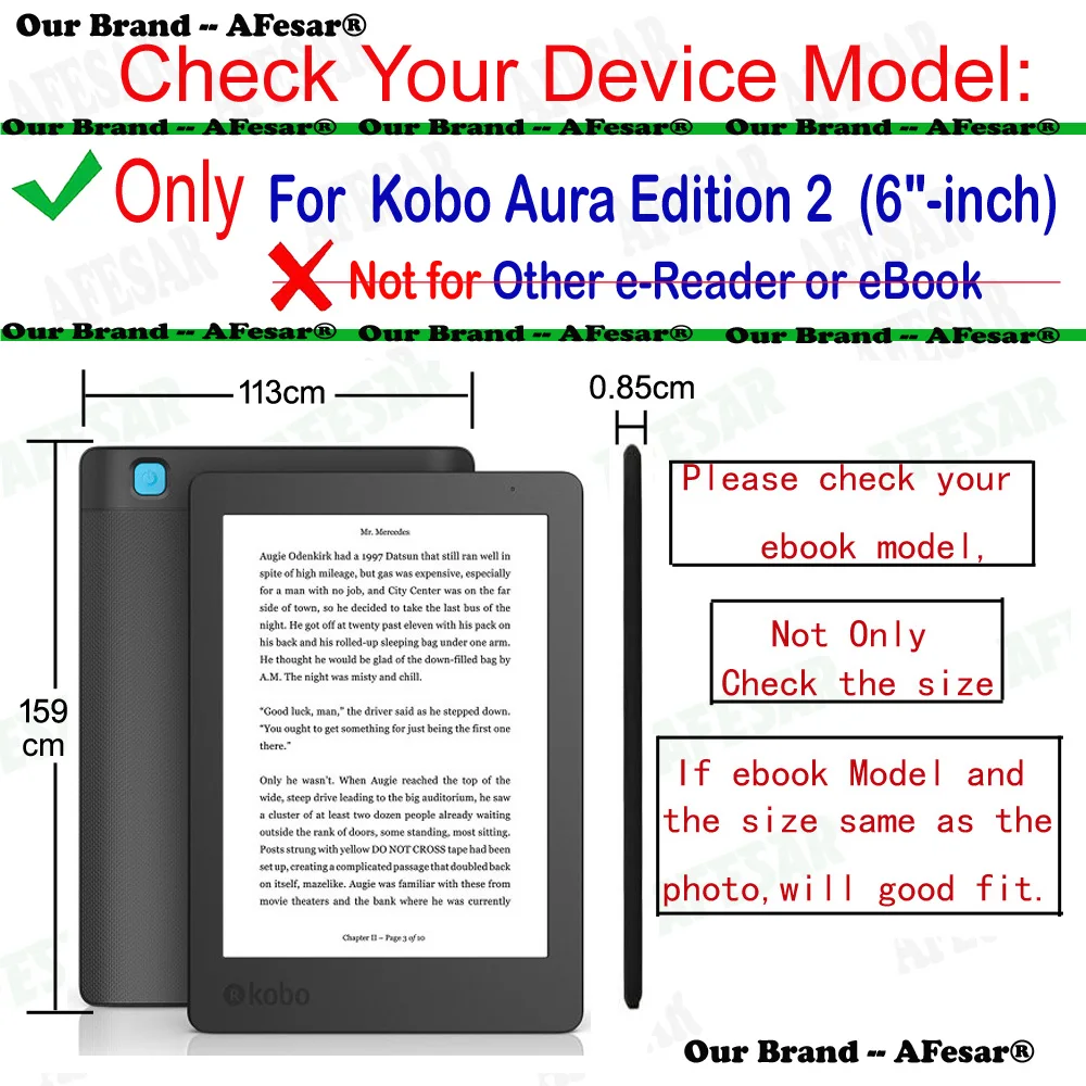 Чехол книжка для Kobo Aura Edition 2 Новый 6 дюймовый с магнитной застежкой kobo aura 2016|Чехлы