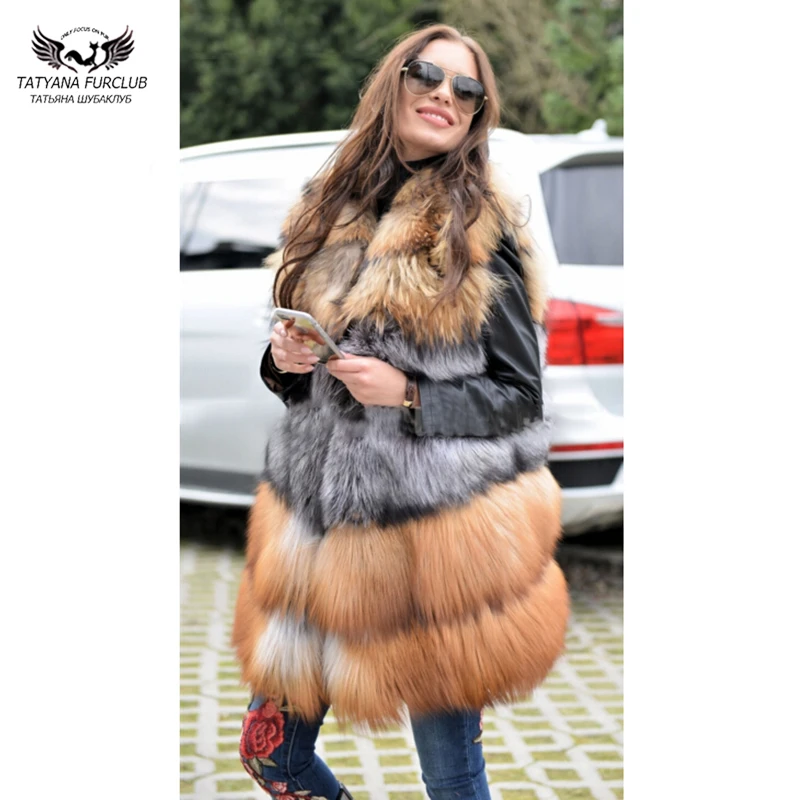 

Tatyna Furclub Women Warm Coat Fur Vest Natural Real Fox Fur Waistcoat Winter Coats Female Jacket Tops Plus Size Popular Cloth