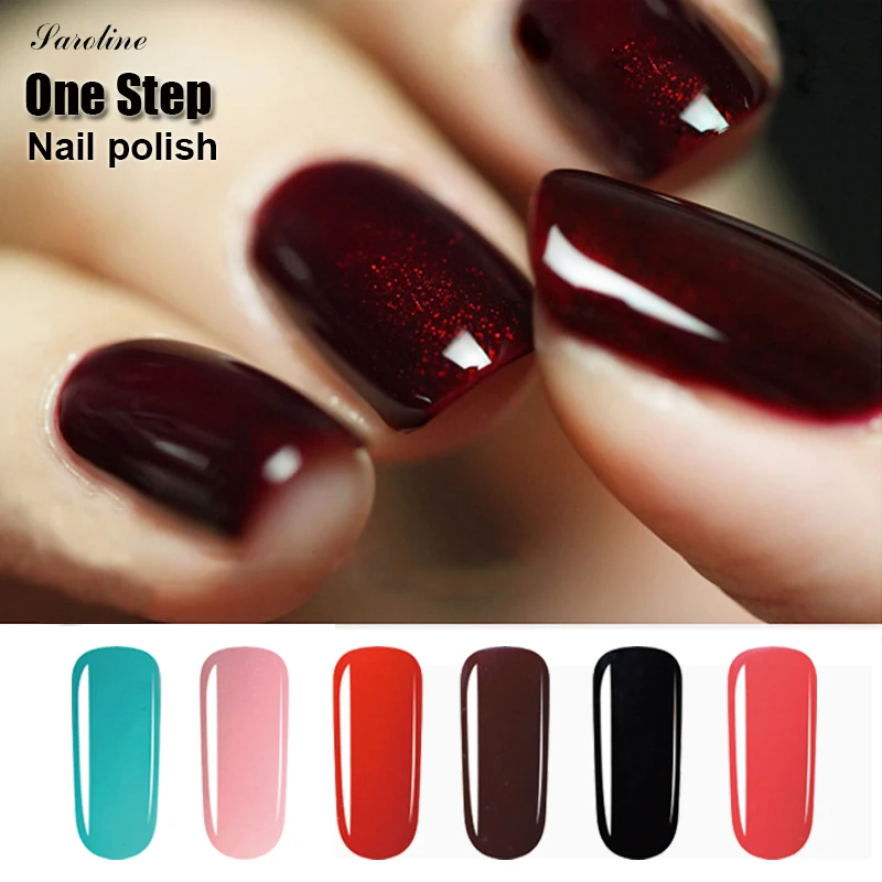 

Saroline One Step Nail Glue 8ml Varnishes for Nail Design Semi Permanent Soak Off Hybrid Nail Gel Polish 3 In 1 UV LED Lacquer