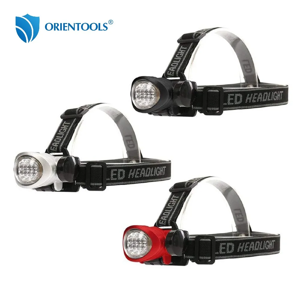 

ORIENTOOLS LED Headlamp 4 Modes Headlight Battery Powered Helmet Light 3-Pack Waterproof Bright Head Lights for Running