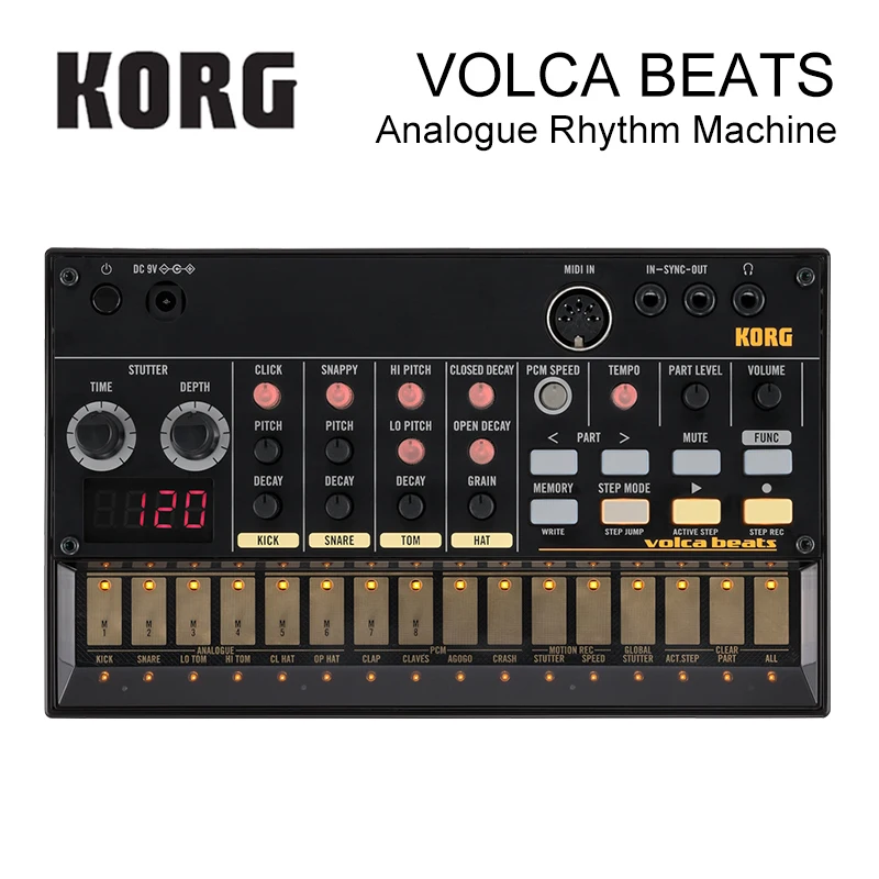 Korg Volca ритм машина для аналогового ритма блестки в стиле Electribe бесшумные биты генерируемые твердым