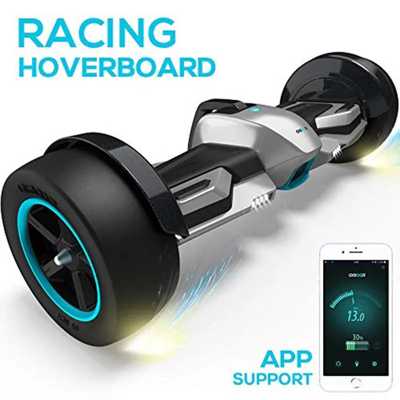 

Gyroor F1 Silver Color 8.5 Inch Off Road Hoverboard Speakers LED Lights Self Balancing Scooter Electric Smart Skateboard