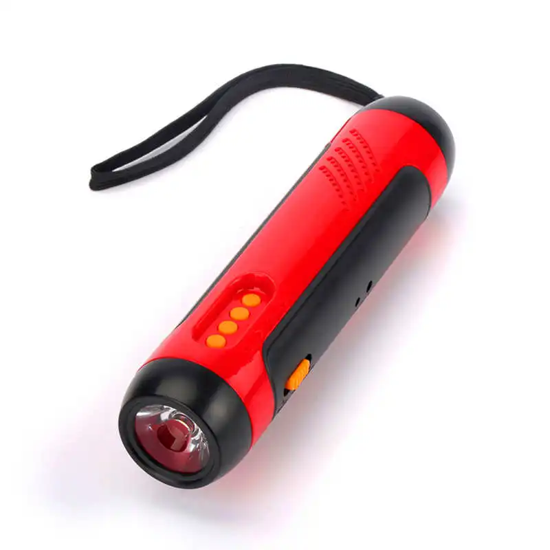 Alarm FM Radio Mobile Phone Charging Hand-operated Power Generat powerful led flashlight lampada led #4S8 (2)