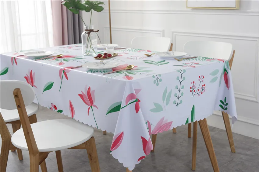  New Flamingo Waterproof Rectangle tablecloth Nordic style PVC Cover Home Kitchen decoration Party B