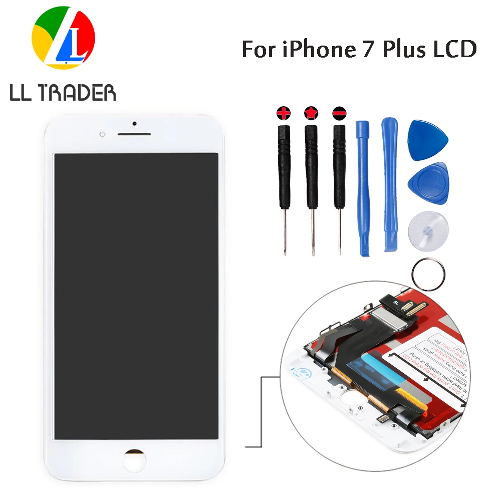 

LL TRADER White LCD Display for iPhone 7 Plus LCD Touchscreen Replacement Pantalla Digitizer Assembly Repair Quality AAA+Tools