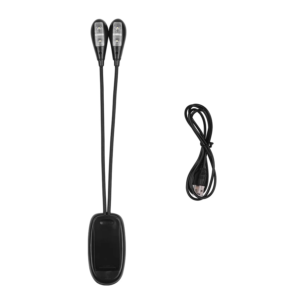 

Dual Arms Music Stand Light LED Clip On Reading Lights Eye Protecting Lamp for Playing Piano Guitar Violin Instrument Accessory