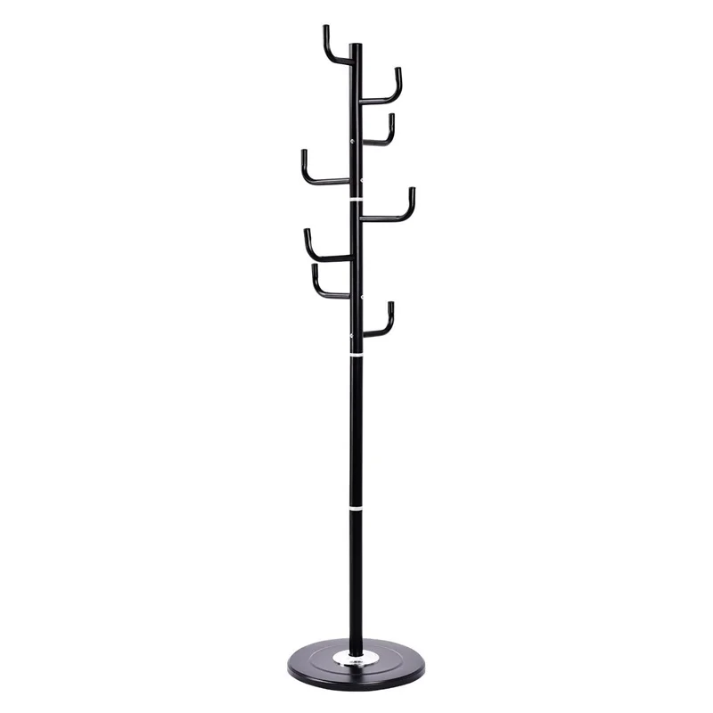 

69" Metal Garment Clothes Hanger Hat Coat Rack Hat Jacket Stand Living Room Furniture HW54004