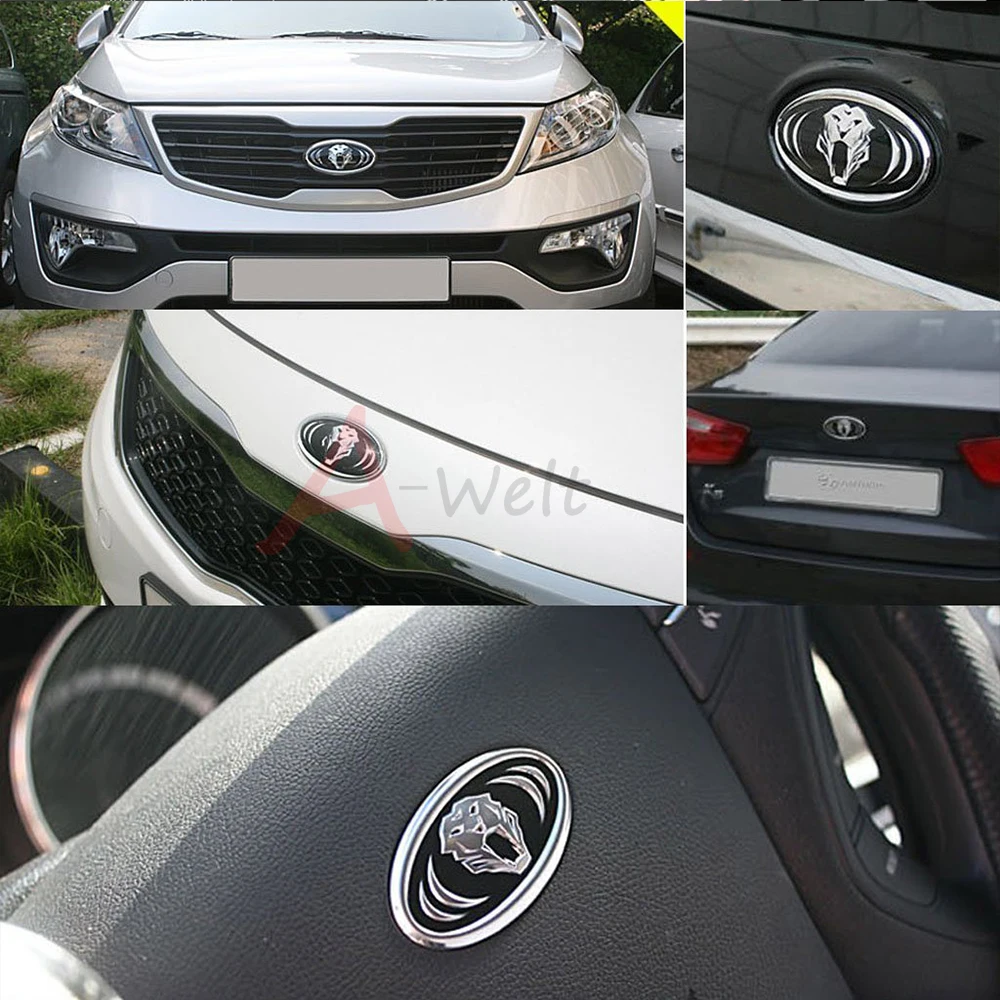 7 шт. набор хромированных 3d наклеек на руль автомобиля Kia Optima K5 2011 2014|emblem badge|for kiachrome