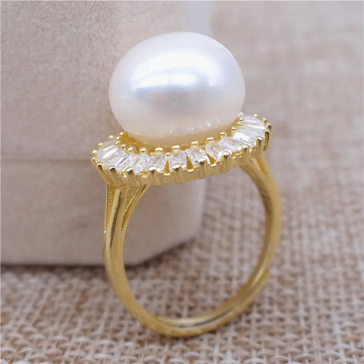

Eternal wedding Women Gift word 925 Sterling silver real New super fresh water flawless pearl ring 925 silver adjustab