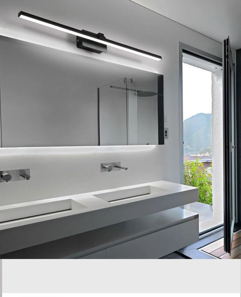 Ванная комната ванное зеркало фара современный простой скандинавский зеркальный шкаф освещение на стену для ванны Лампа теплый свет белый свет ПК
