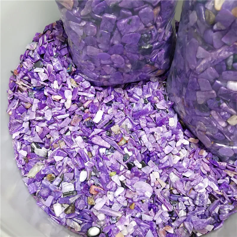 Naturale Di Cristallo Tumble Charoite Pietra Di Guarigione Ornamento Del Quarzo Per La Decorazione