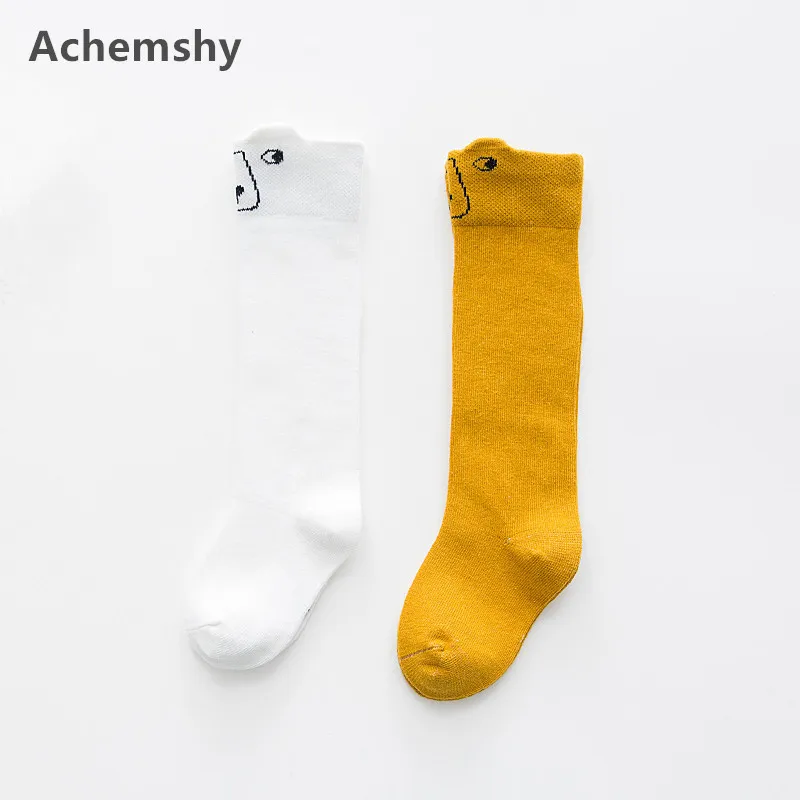 

Infant Long Tube Socks Cartoon Bear Cotton Rib Top Knee High Socks Baby Boys Girls Newborn Long Tube Leg 0-3 Y