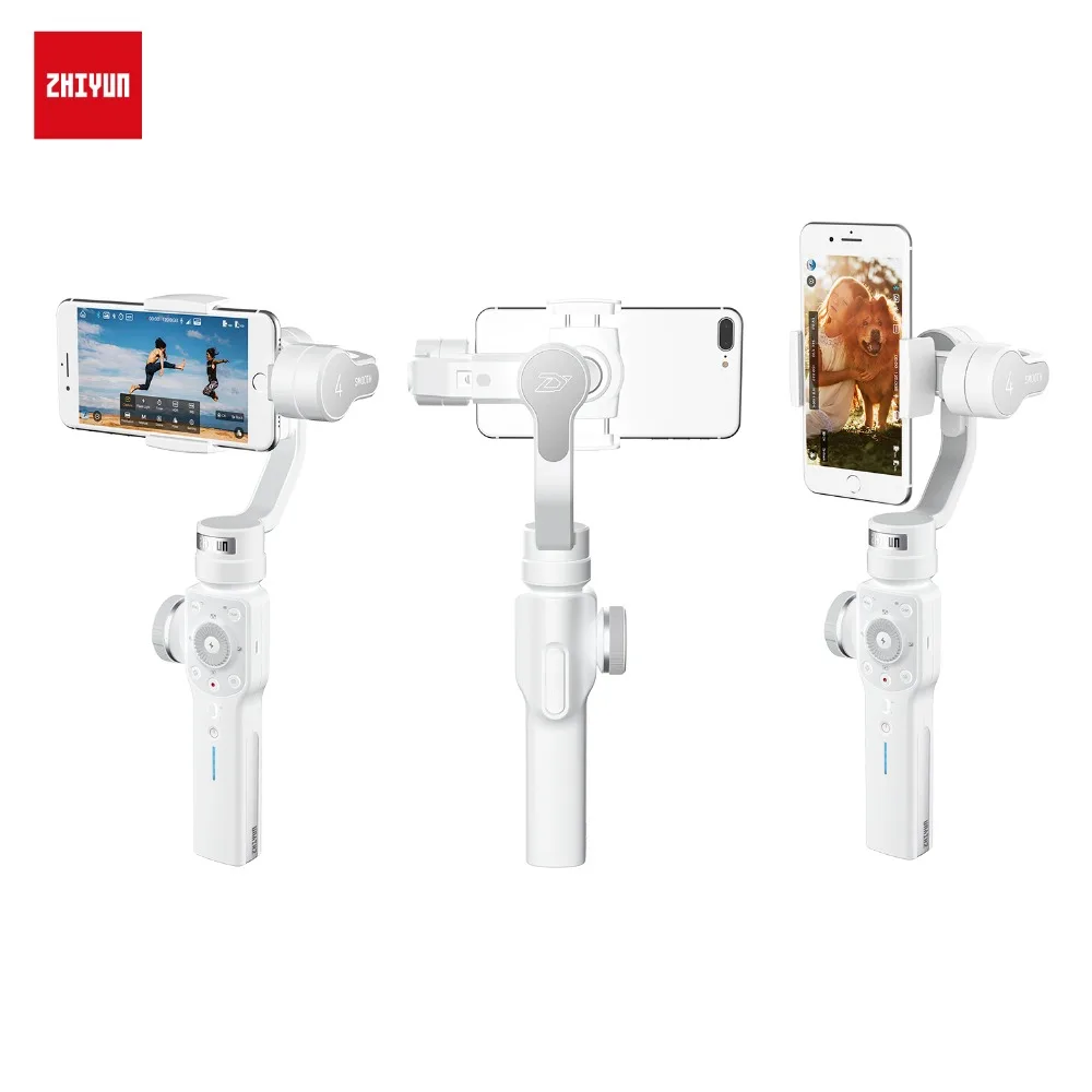 ЕС, Австралия, США, расположение) Zhiyun Smooth 4 3-осевой ручной шарнирный стабилизатор для камеры GoPro w для наушников с микрофоном для iPhone X, 8, 7 плюс 6 samsung S8+ S8 S7