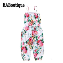 Eaboutique/летняя детская одежда модные с цветочным принтом Singlet штаны для девочек Повседневное летняя одежда для девочек комбинезоны боди
