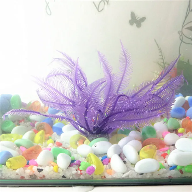 Горячая искусственный Коралл аквариум искусственная трава декоративное украшение dec21 необыкновенное - Цвет: Фиолетовый