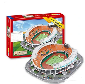 

3D puzzle DIY toy paper building model China Guangzhou Tianhe Sports Center football Stadium assemble game kid birthday gift set