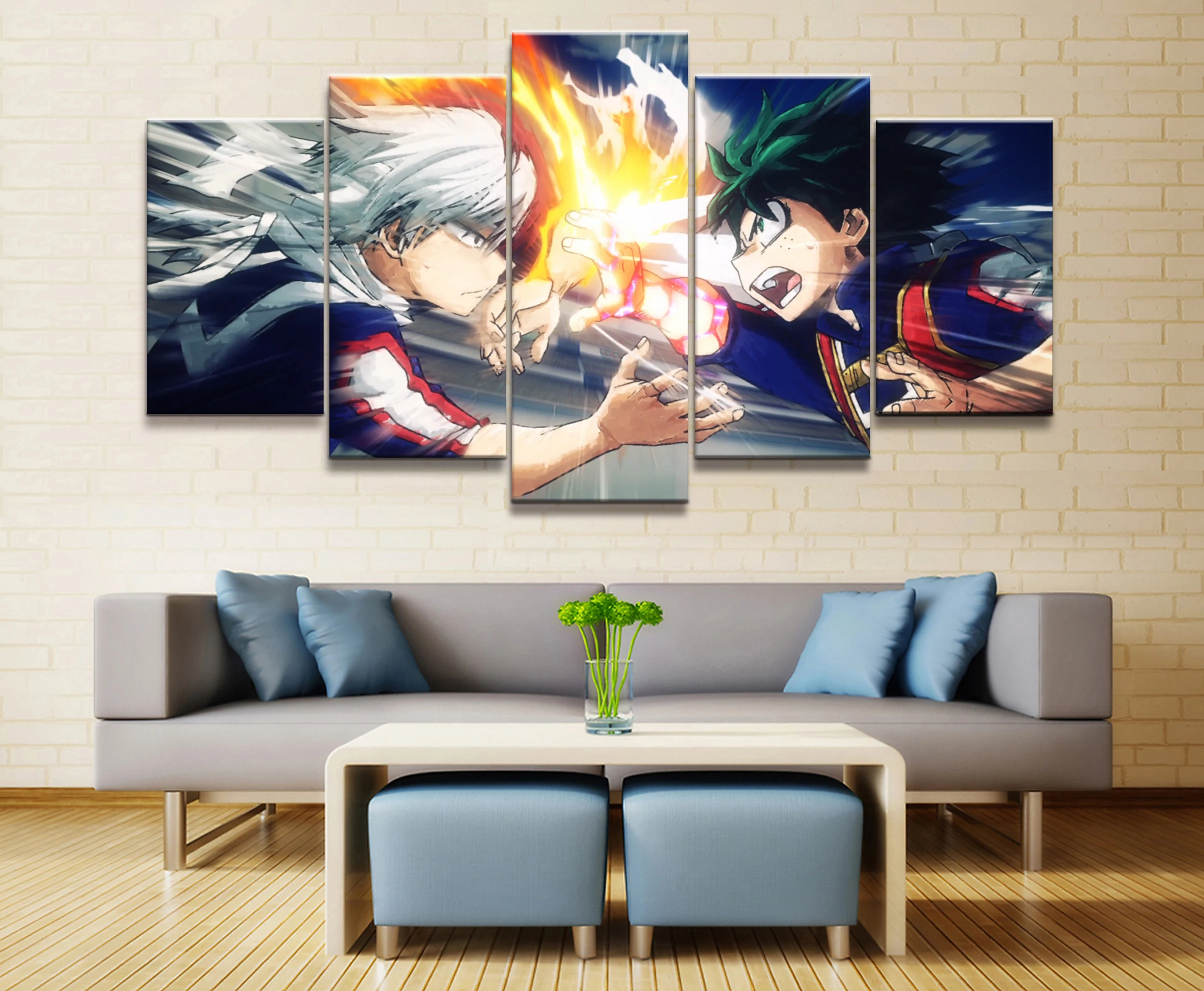 Wall Art Poster Painting Modular Pictures For Living Room Decorative Pictures Canvas Printed 5 Panel My Hero Academia Animation