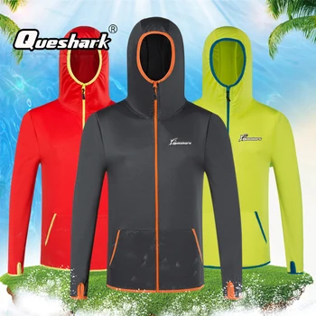 

Queshark Men Fishing Clothing Jersey Outdoor Hooded Quick-Drying Anti-mosquito Long Sleeve Hiking Cycling Camping Jackets