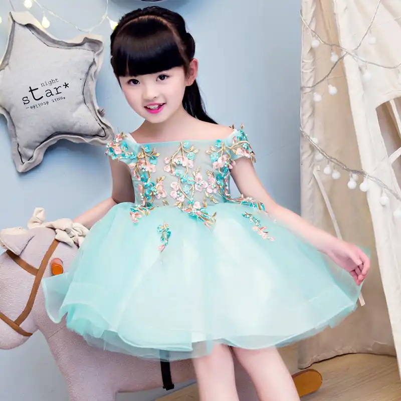 princess lilac long girls pageant dresses kids prom puffy tulle ball gown