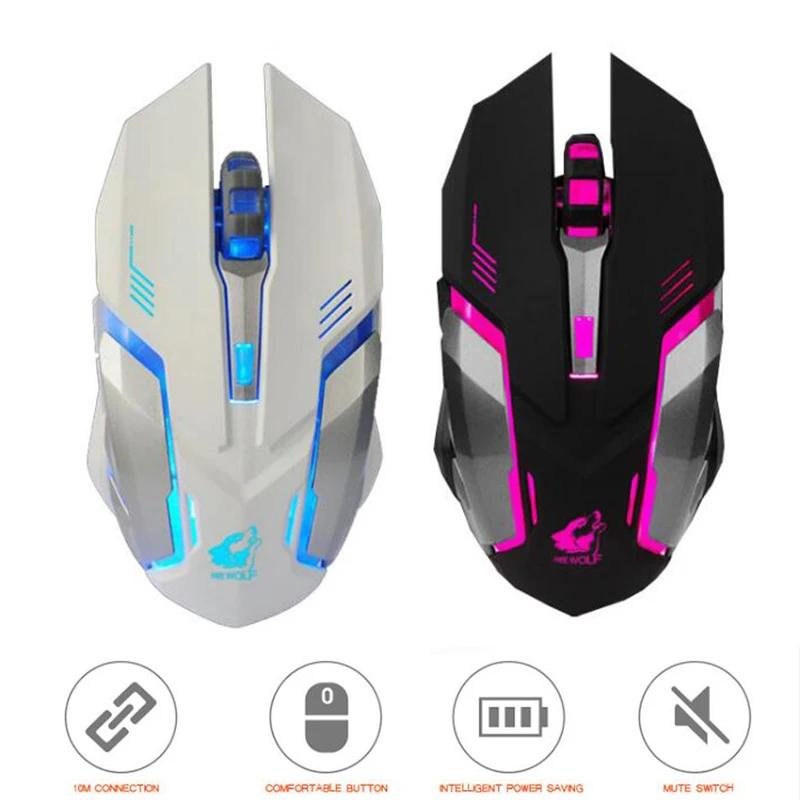X7 перезаряжаемая 2,4G Беспроводная игровая мышь Usb мышь 1600 точек/дюйм 6 кнопок Бесшумная мышь для ПК ноутбука компьютера Бесшумная