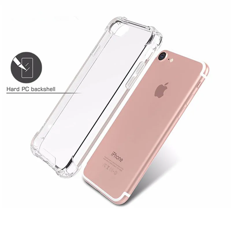 Ultra Thin Slim Transparent Soft TPU Phone Case For iPhone 7 8 Plus Capa Clear Cases X 6s 6 Dust Plug 3 |