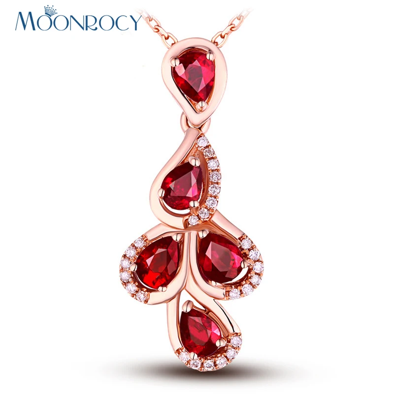 

MOONROCY Drop Shipping Rose Gold Color Flower CZ Rose Red Crystal Necklace Jewelry for Women Gift Choker Party Jewelry