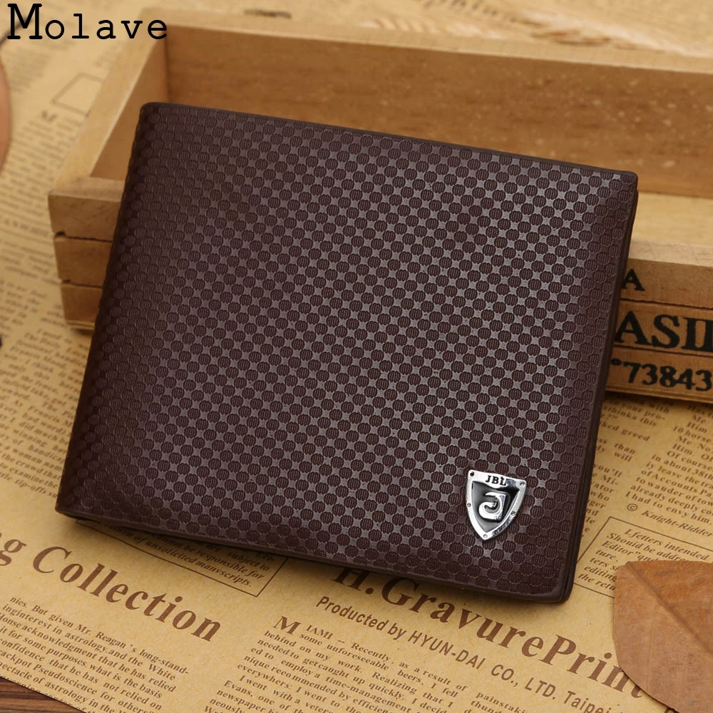 

MOLAVE wallet high quality Bifold Leather Credit/ID Card Holder Billfold Purse Mini Business solid wallet men slim dec19