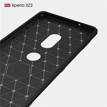 Para Sony Xperia caso XZ2 Luxuoso Magro Silicone Soft case telefone TPU para Sony XZ2 Compacto/XZ2 Premium Escovado capa de Fibra de carbono