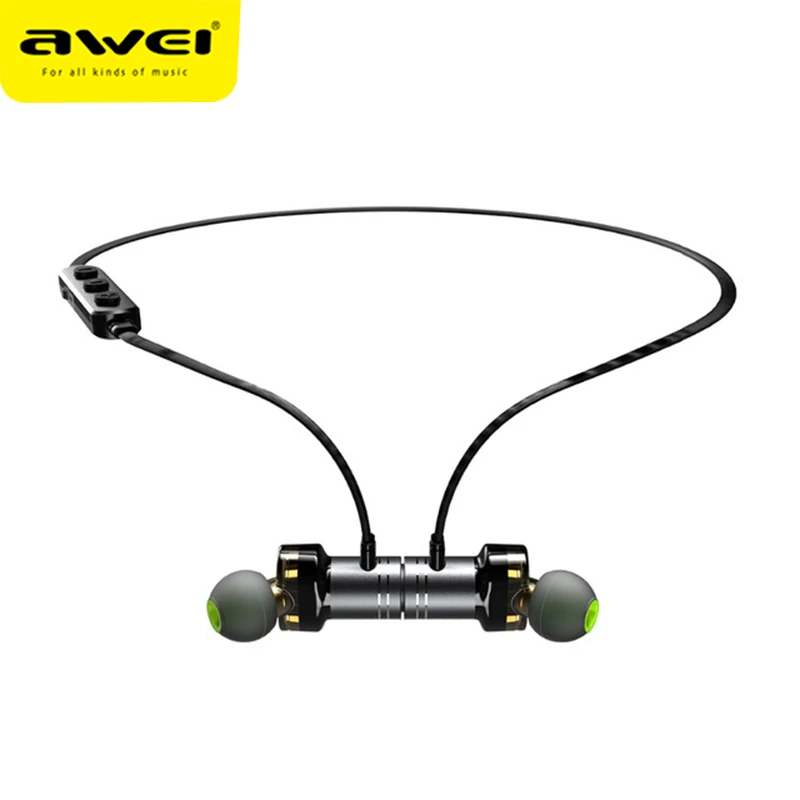 AWEI X670BL, двойной драйвер, беспроводные Bluetooth наушники, наушники с микрофоном, водонепроницаемые, супер бас наушники, стерео звук, гарнитура