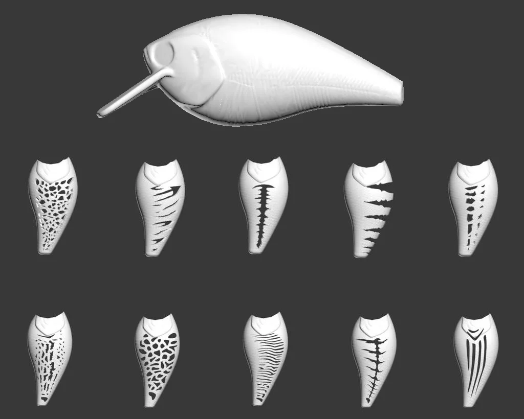 WLure жесткий пластиковый 3D Трафарет для UPHC25