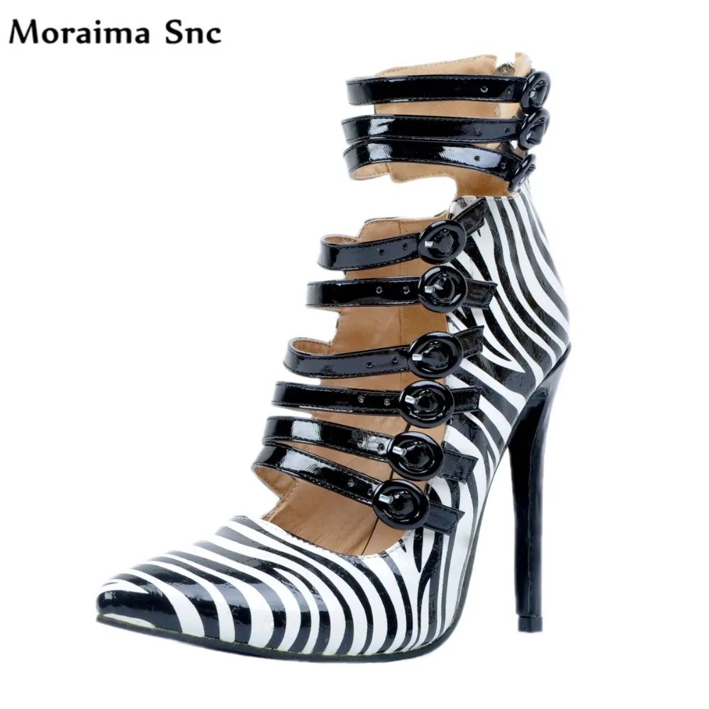 striped high heels