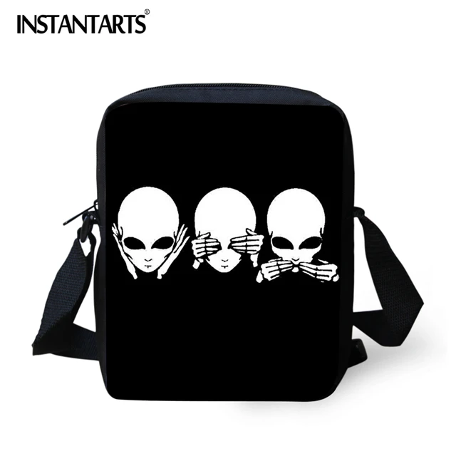 Инопланетянин сумки через плечо с печатным рисунком для мальчиков и девочек мини школьная брендовая дизайнерская Студенческая сумка-мессенджер сумка - Цвет: HM7826E