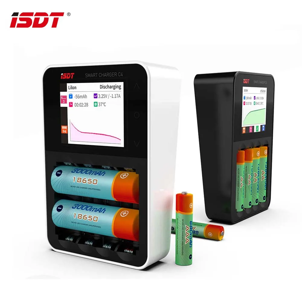

Original ISDT C4 8A Touch Screen Smart Battery Charger With USB Output For 18650 26650 AA Battery Charging