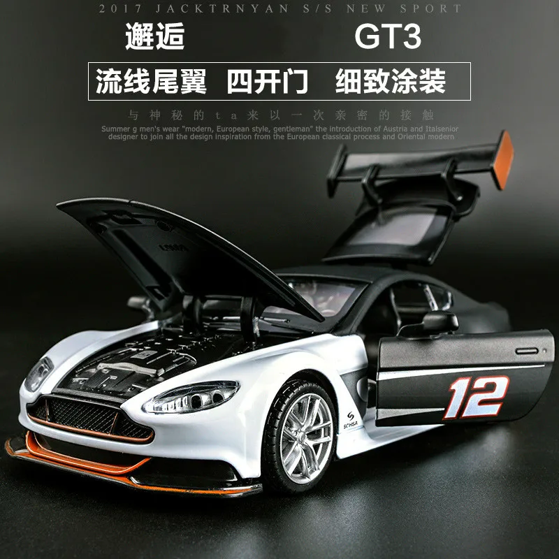 

1:32 Alloy Cars Models GT3 Diecast Model Vehicles Car Sound Light Pull Back Car Toy Miniature Scale Model Cars Toys Children's