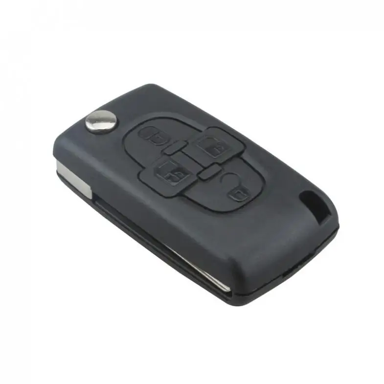 4 кнопки черный складной запасной Автомобильный ключ дистанционного управления Fob оболочка чехол с невырезанный автомобиль флип ключ для peugeot 1007 Citroen C8