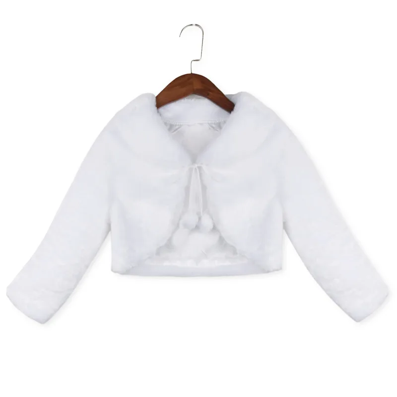 Милая одежда с длинными рукавами для девочек от 2 до 8 лет белая куртка-болеро принцессы свадебная одежда Вечерние пальто
