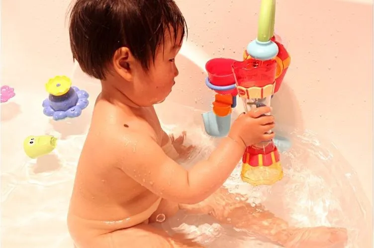 Детские waterwheel Тип dabbling игрушки ванны/Дети водозабора плавание пляж вращающийся цилиндр потока наблюдения