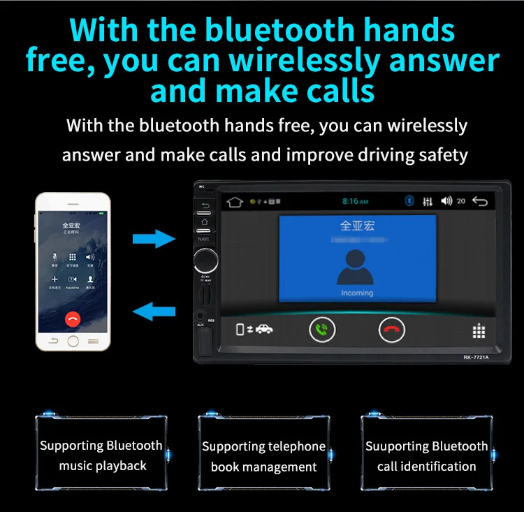 Perfect Automobile Capacitance Screen MP5 Player GPS Navigation Integrated Machine 7 Inch Vehicle Mounted Bluetooth Dual Spindle Machine 5
