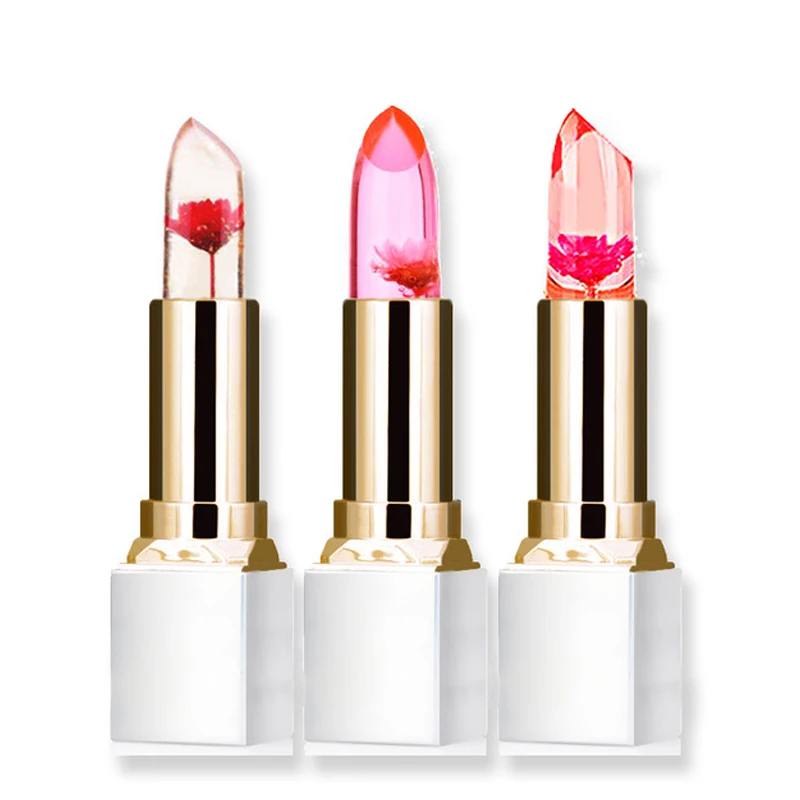 

New / Transparent Natural Red Lipstick Temperature Color Lasting Moisturizing Flower Jelly Lipstick A00144XX