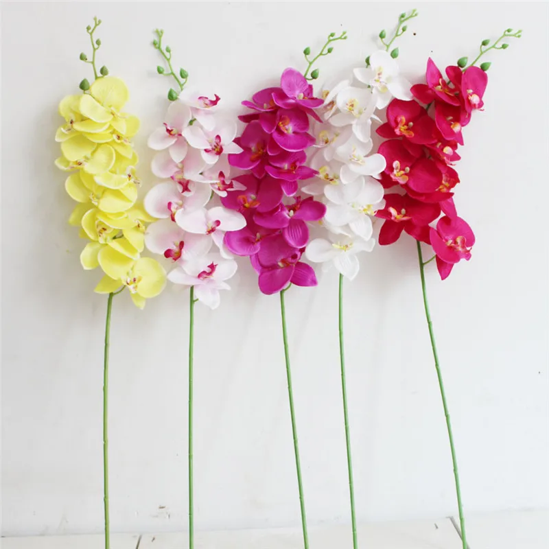 

Orchid Artificial Butterfly Phalaenopsis Fake Flower High Quality Latex Real Touch Cymbidium Flower for Party Festival Wedding