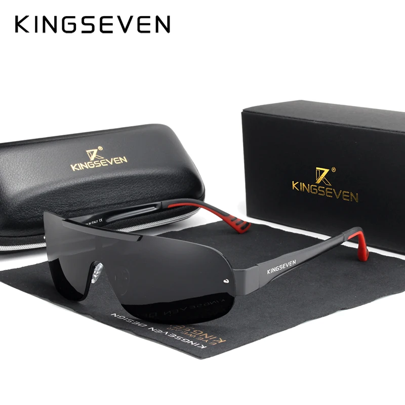 Online Nuevo diseño De KINGSEVEN Gafas para hombre De marca HD polarizadas Gafas De Sol para hombres Gafas De Sol con lentes integradas Gafas De Sol