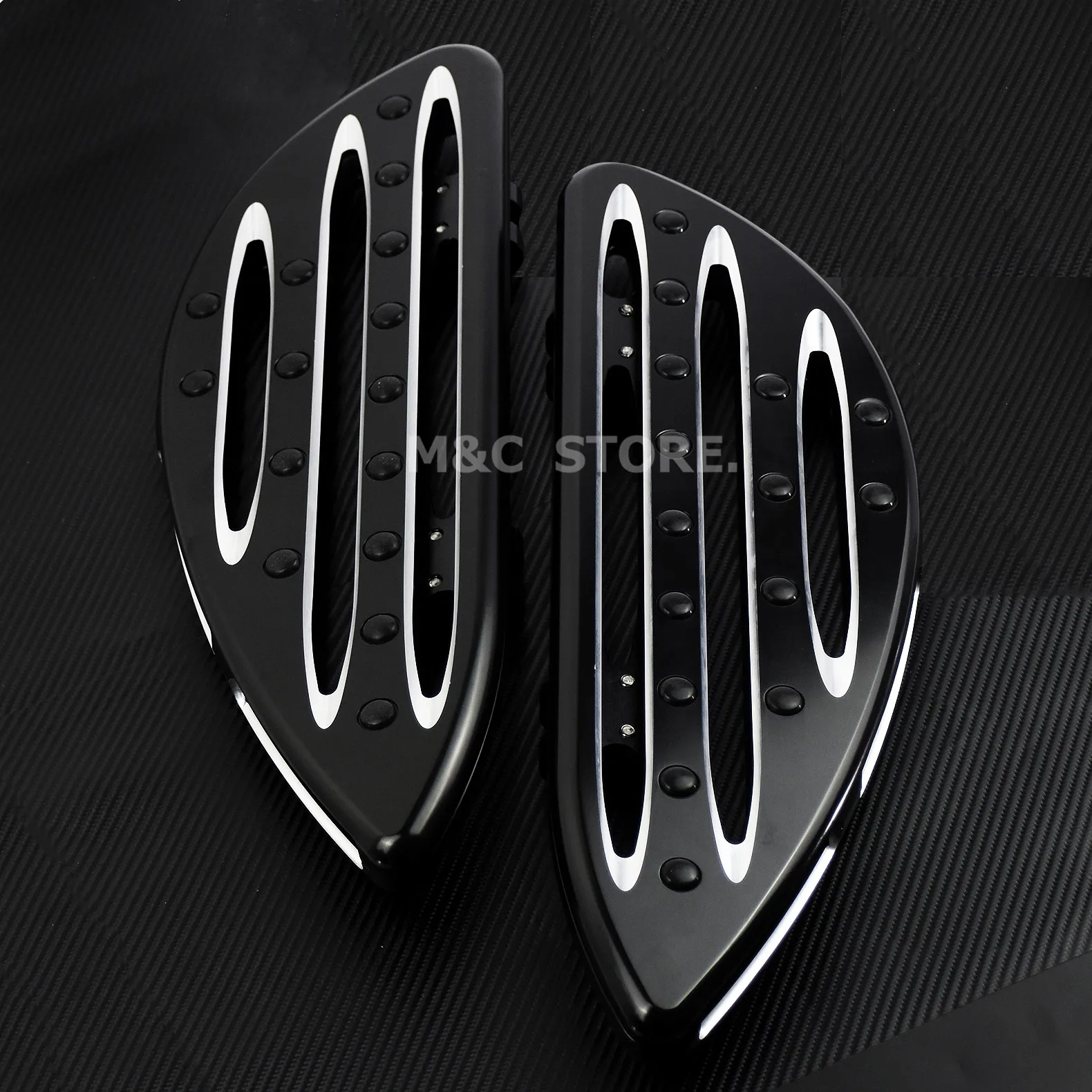 US $104.99 Black Floorboards Driver Stretched Front Pedal For Harley Touring Road King Softail Dyna Fat Boy Heritage Classic 19862015