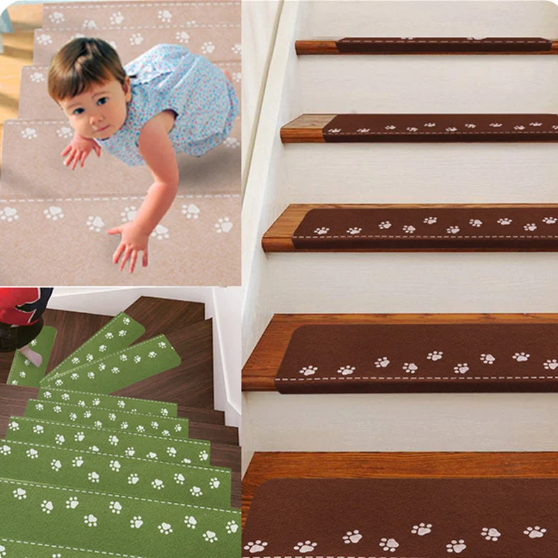 

1pcs Cartoon Footprint Luminous Visual Carpet Stair Treads Pad Self-Adhesive Staircase Mats Anti-Skid Step Rugs 55*22 Cm Hot